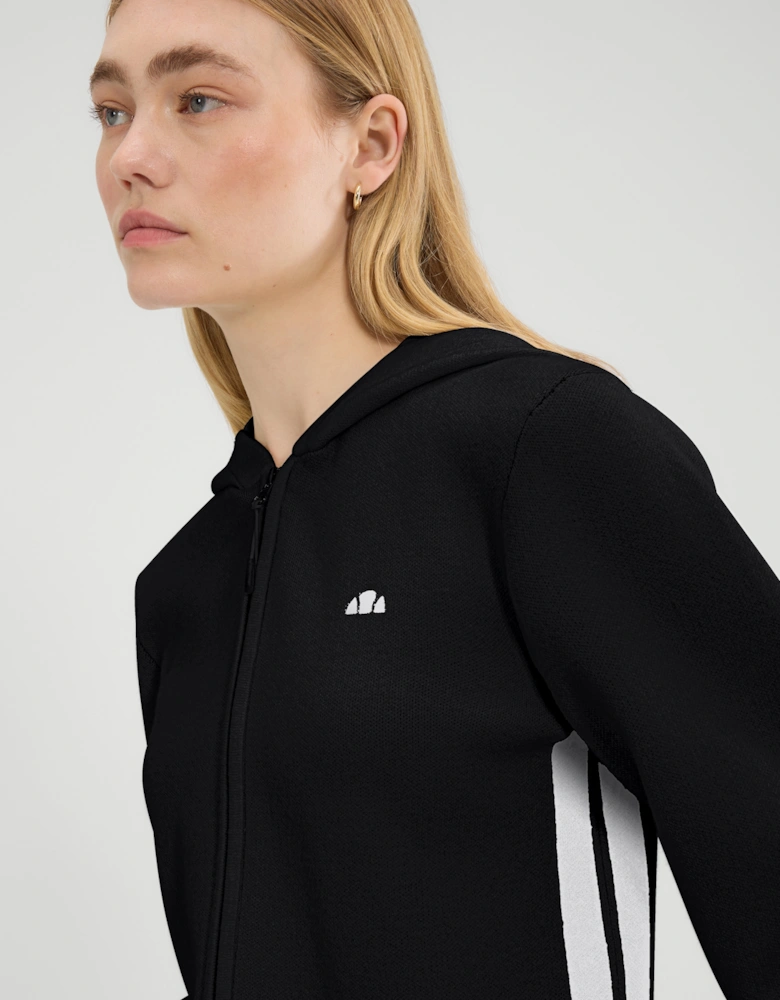 Laneisa Knitted FZ Hoodie - Black