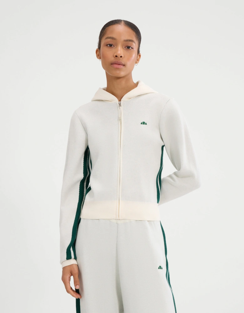 Laneisa Knitted FZ Hoodie - Off White