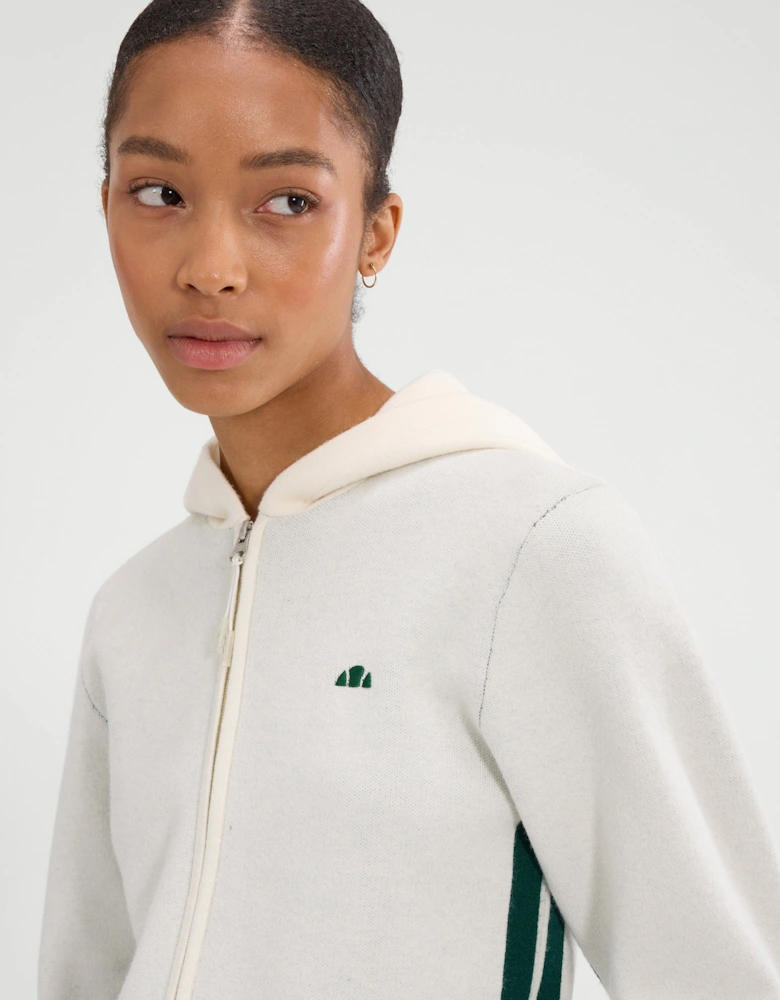 Laneisa Knitted FZ Hoodie - Off White