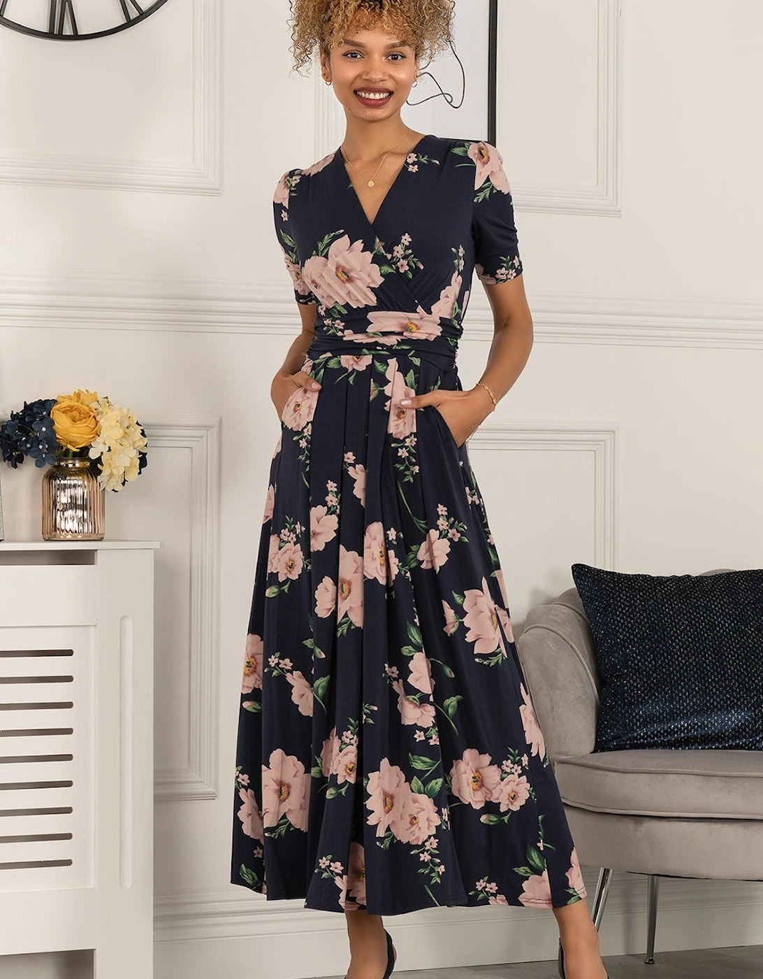 Daria Pleat Maxi Jersey Dress, 2 of 1