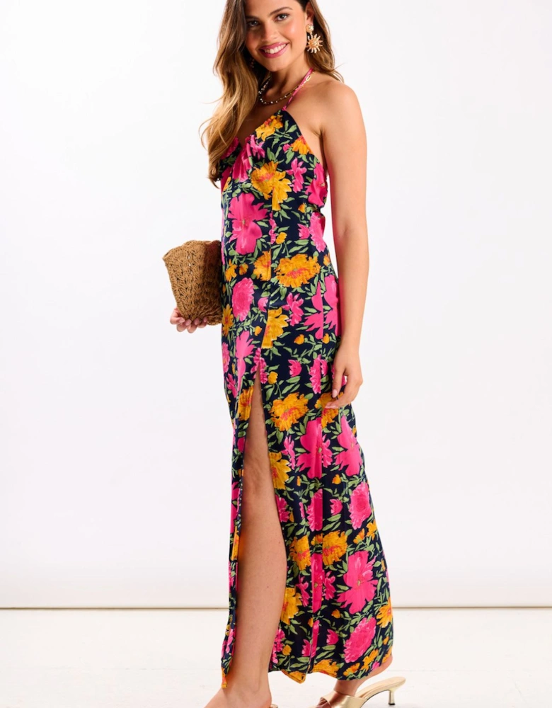 Pink Floral Maxi Dress