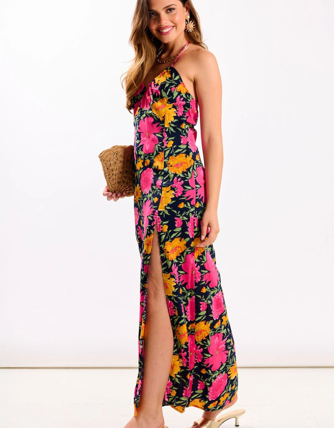 Pink Floral Maxi Dress, 2 of 1