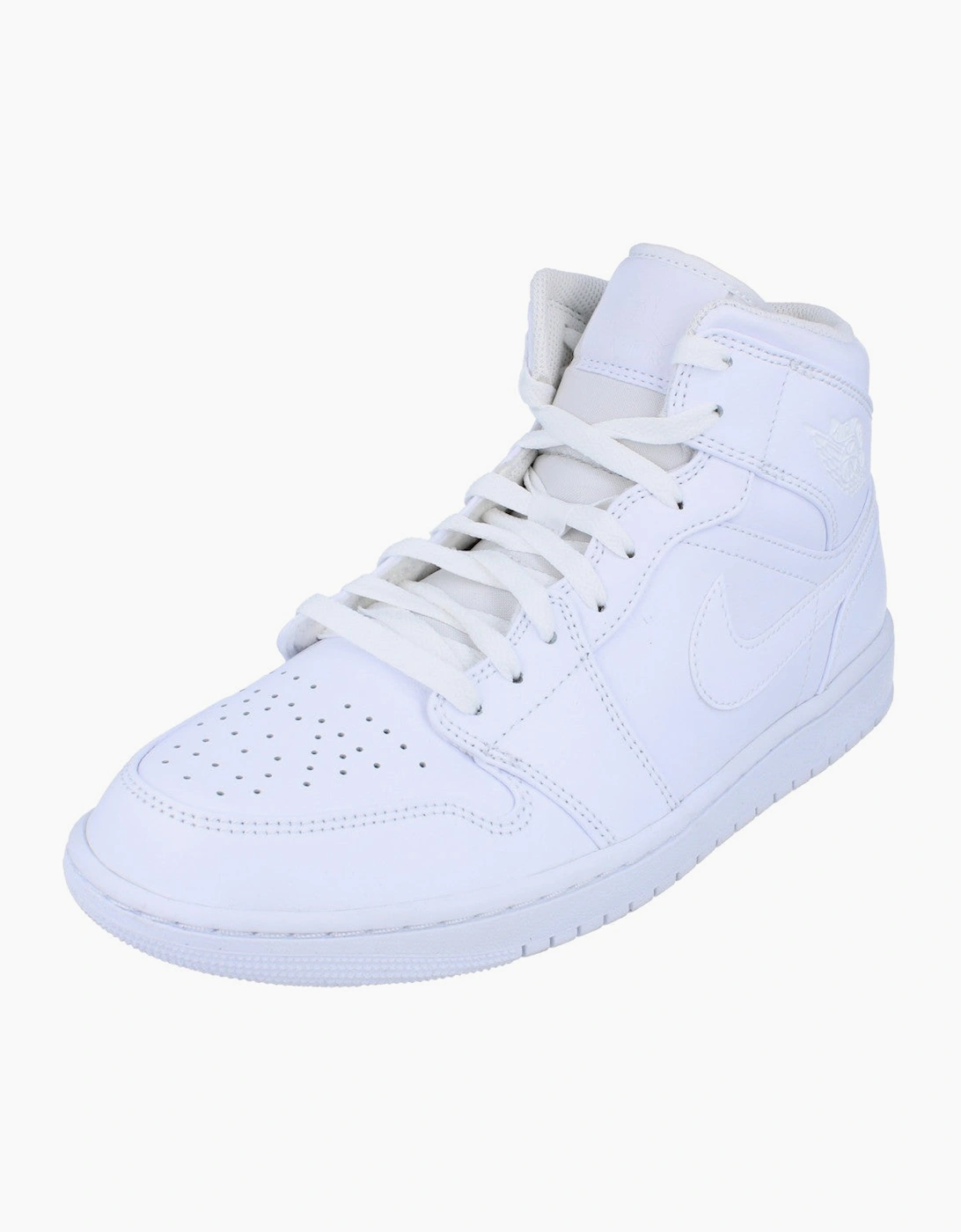 Men's Nike Air Jordan 1 Mid Mens Hi Top Basketball Trainers 554724 136 - White - Size: 12