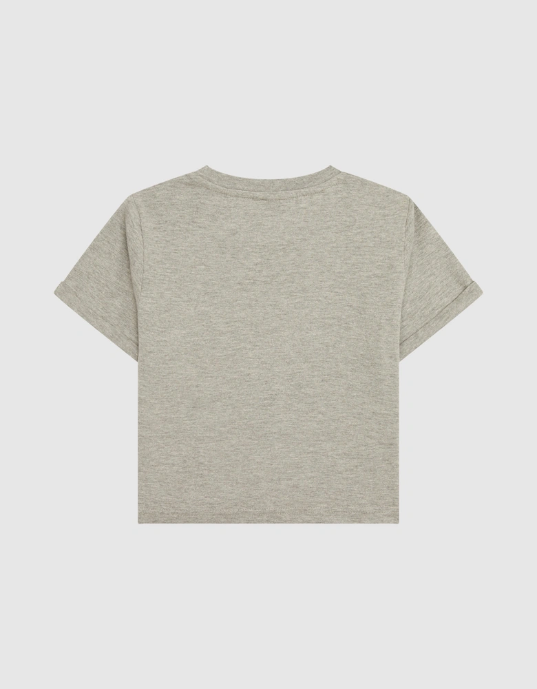 Nicky Jnr Crop T-Shirt - Grey Marl