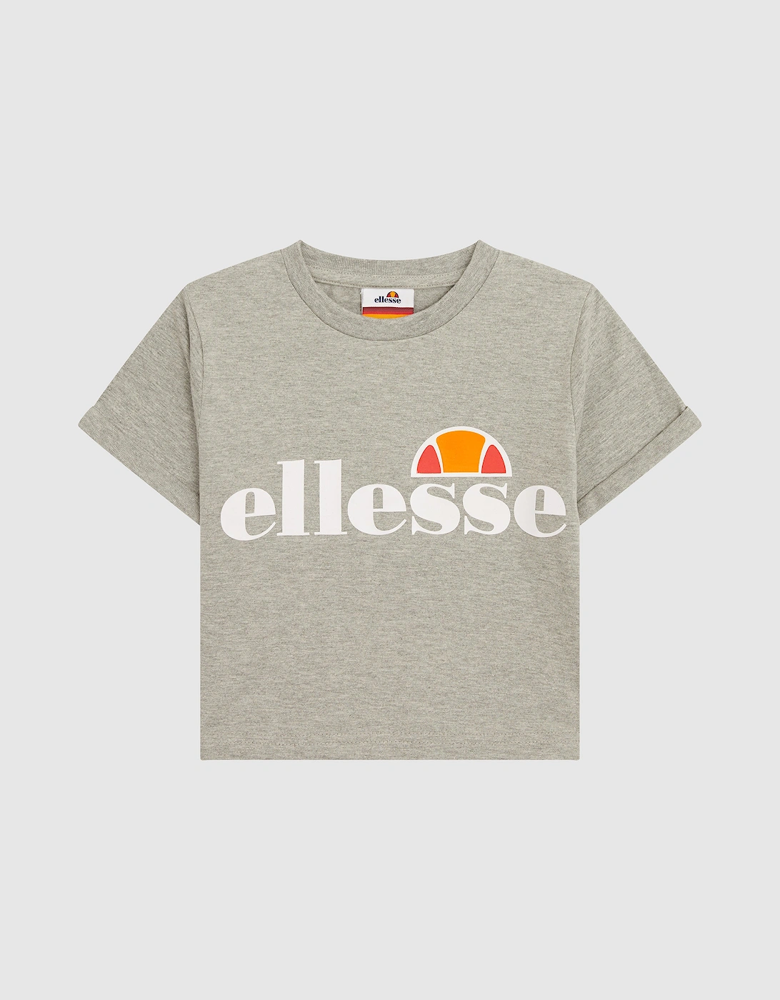 Ellesse Girl's Nicky Jnr Crop T-Shirt - Grey Marl - Size: 13 years/12 years