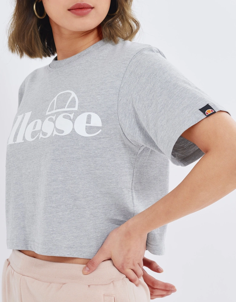 Silo Cropped T-Shirt - Grey Marl