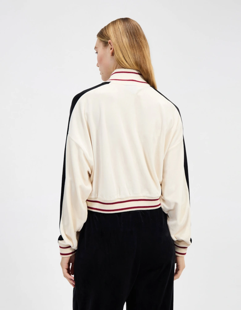 Bloom Cropped Track Top - Off White