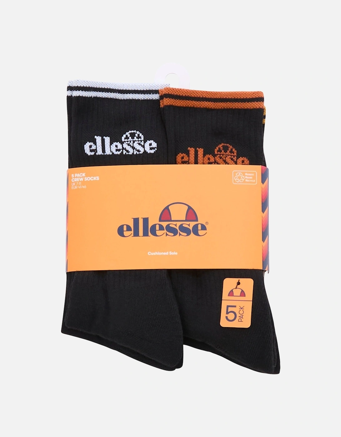 Mshel1785 5Pk Crew Socks Double Stripe Black - Black, 2 of 1