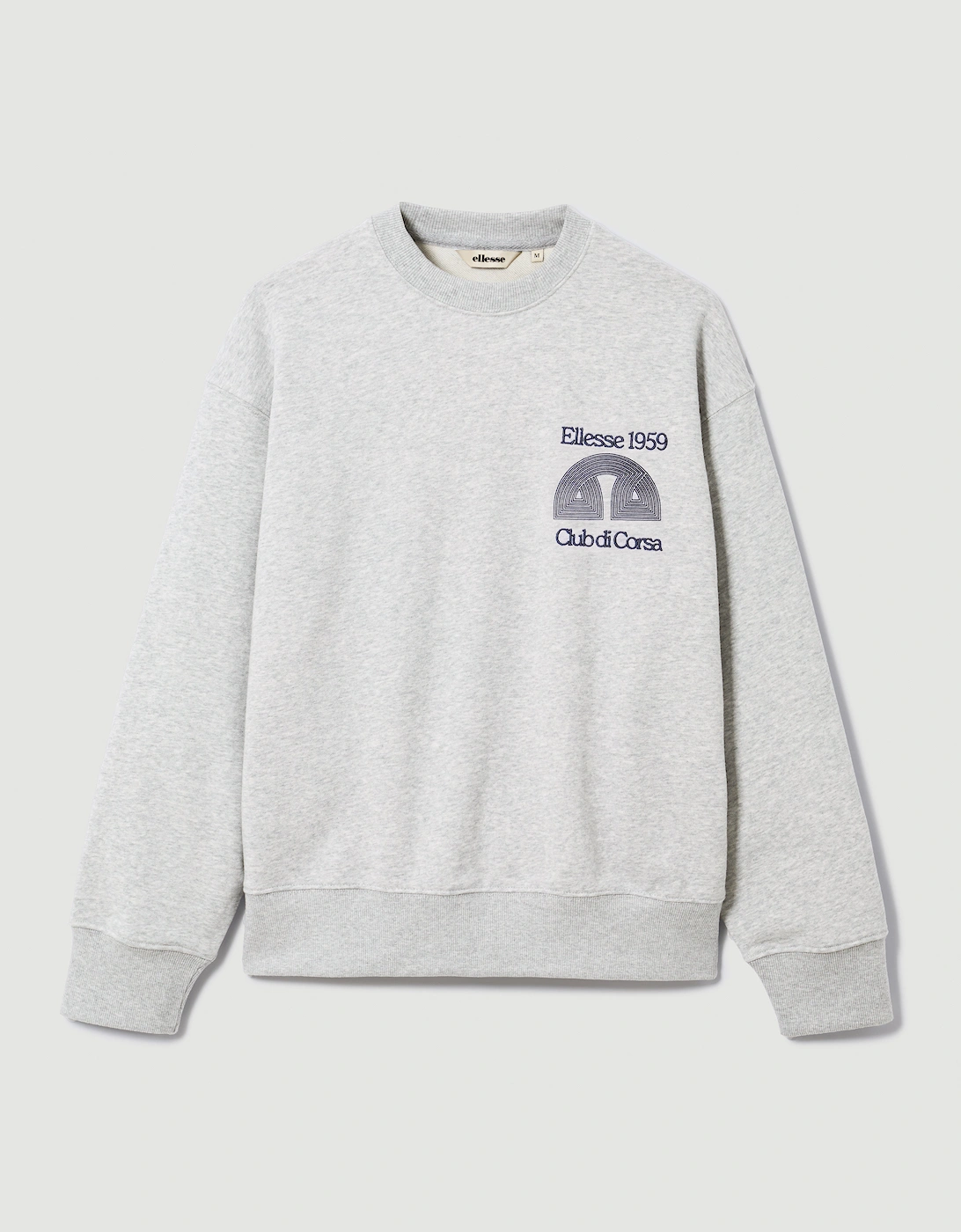 Ellesse Men's Grey Club Di Corsa Sweatshirt - Light Marl - Size: 2XL