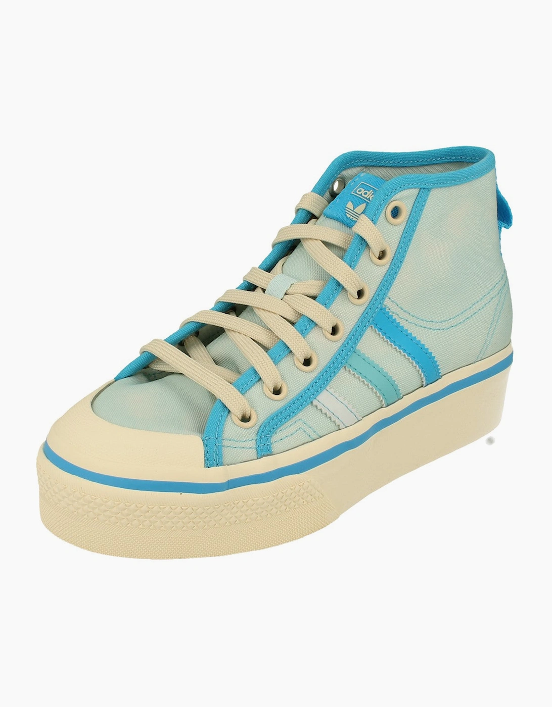 Women's Adidas Originals Nizza Platform Mid Womens Trainers Sneakers GX4604 - Blue - Size: 8