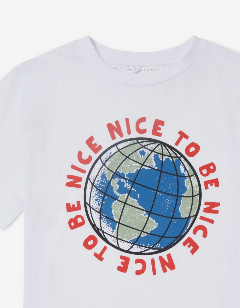 Boys World Globe T-Shirt in White