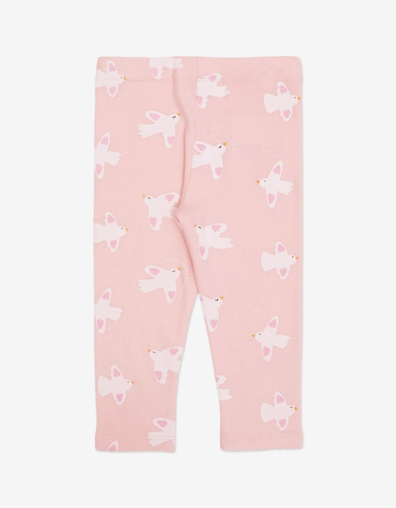 Baby Girls Birds AOP Leggings in Pink