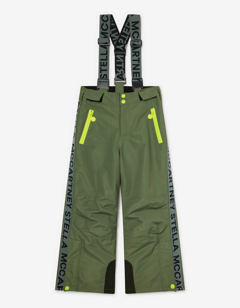 Boys Logo Ski Trousers in Green