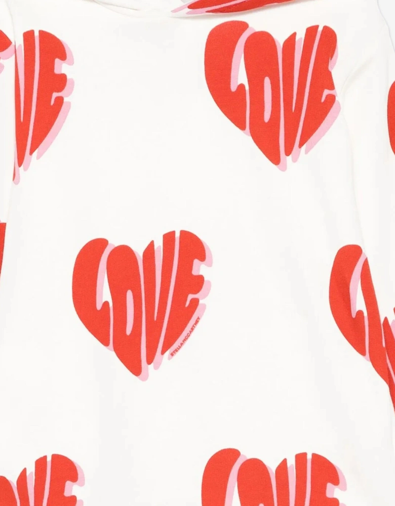 Girls Love AOP Hoodie in Ivory