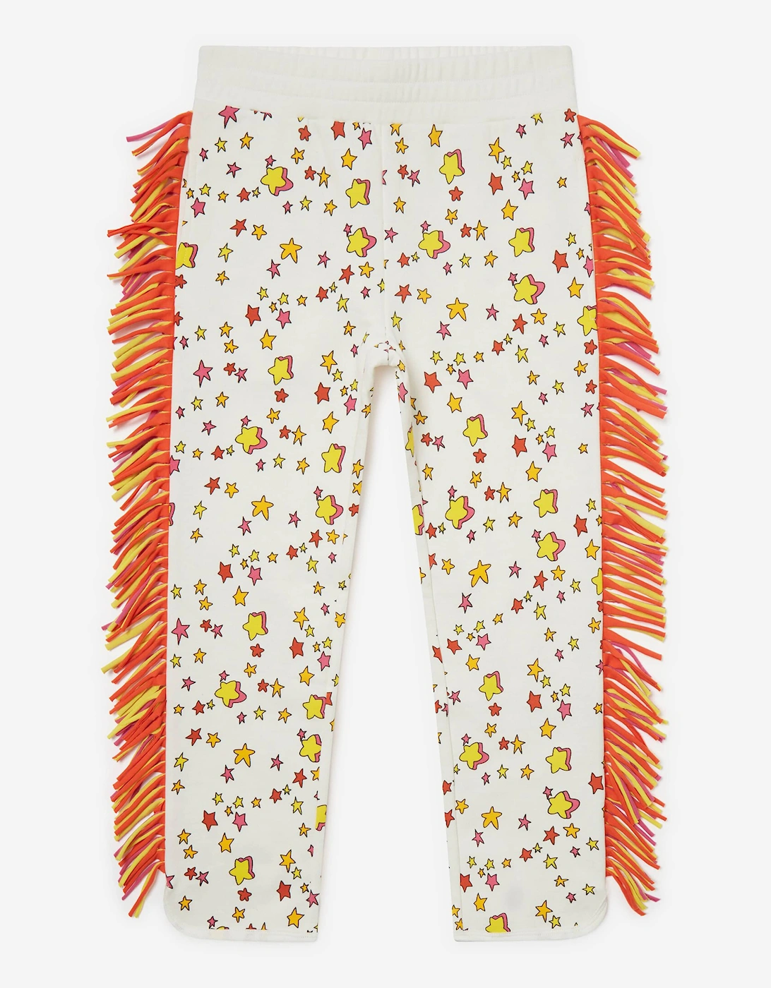 Stella Mccartney Girls Cream Fringed Star Joggers In Ivory - : 5 Years Size 5 Yrs Kids