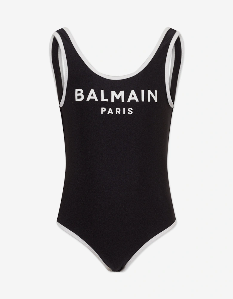 Girls Logo Swimsuit in Black