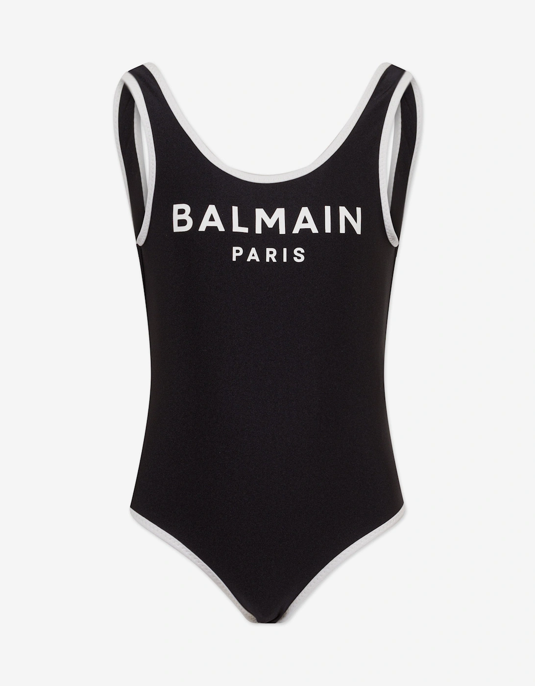 Girls Logo Swimsuit in Black, 5 of 4