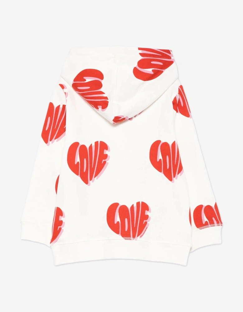 Girls Love AOP Hoodie in Ivory