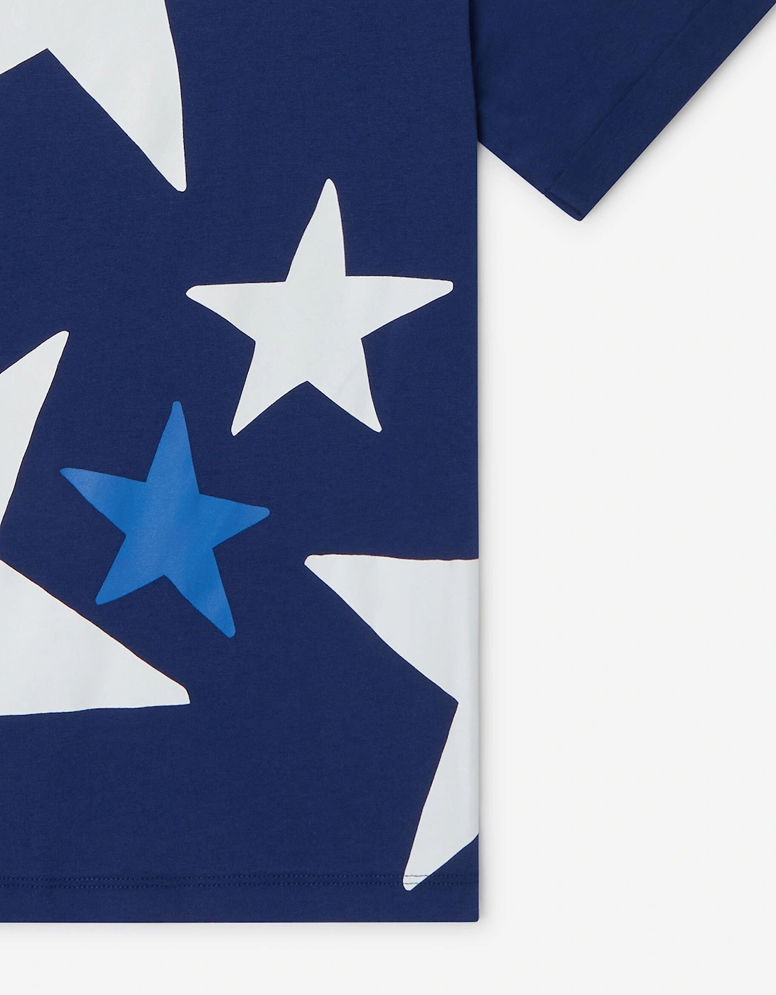 Girls Star Print Logo T-Shirt in Blue