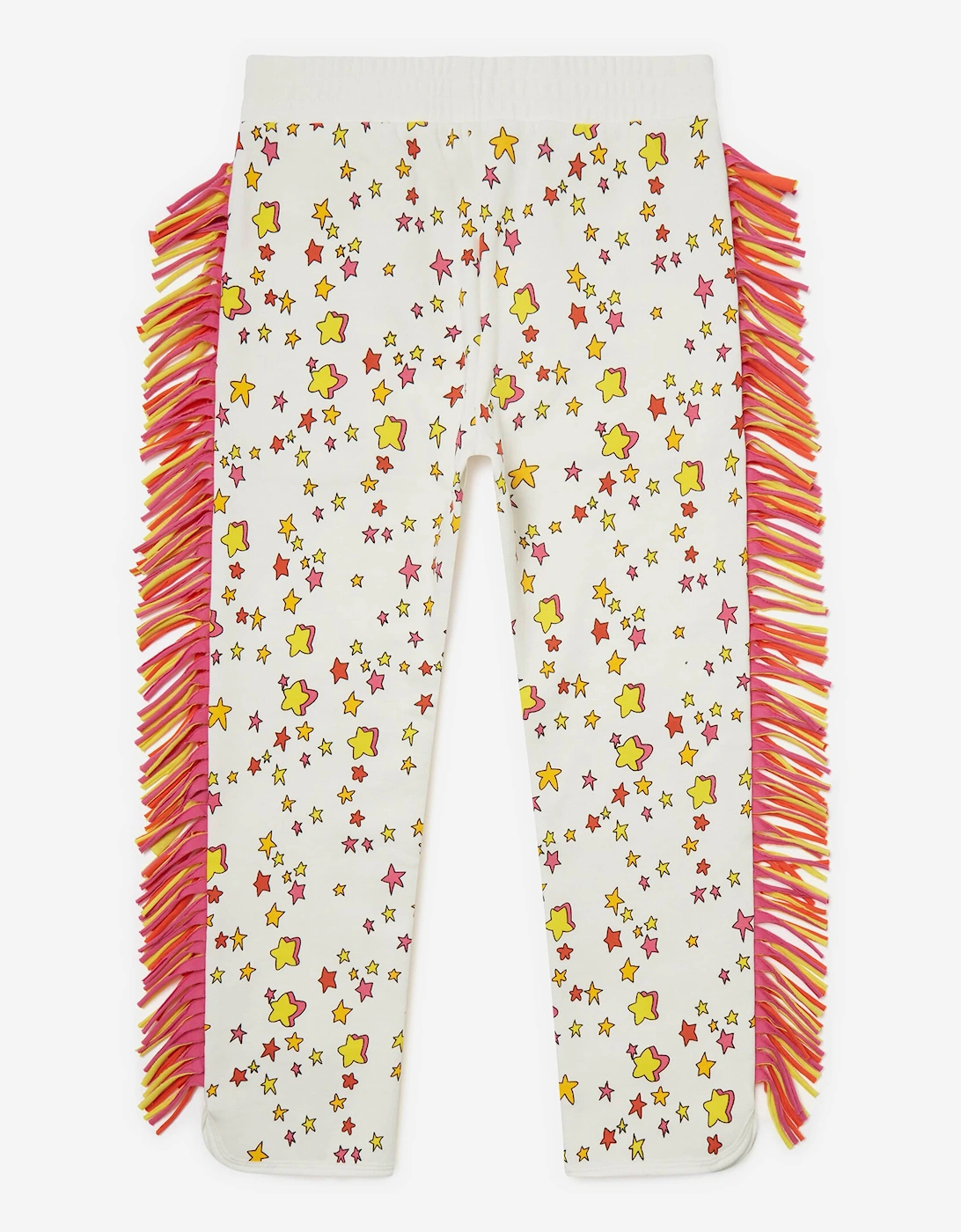 Girls Fringed Star Joggers in Ivory
