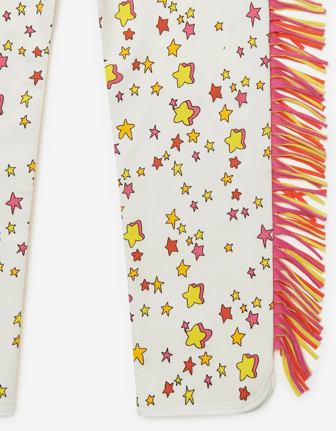 Girls Fringed Star Joggers in Ivory