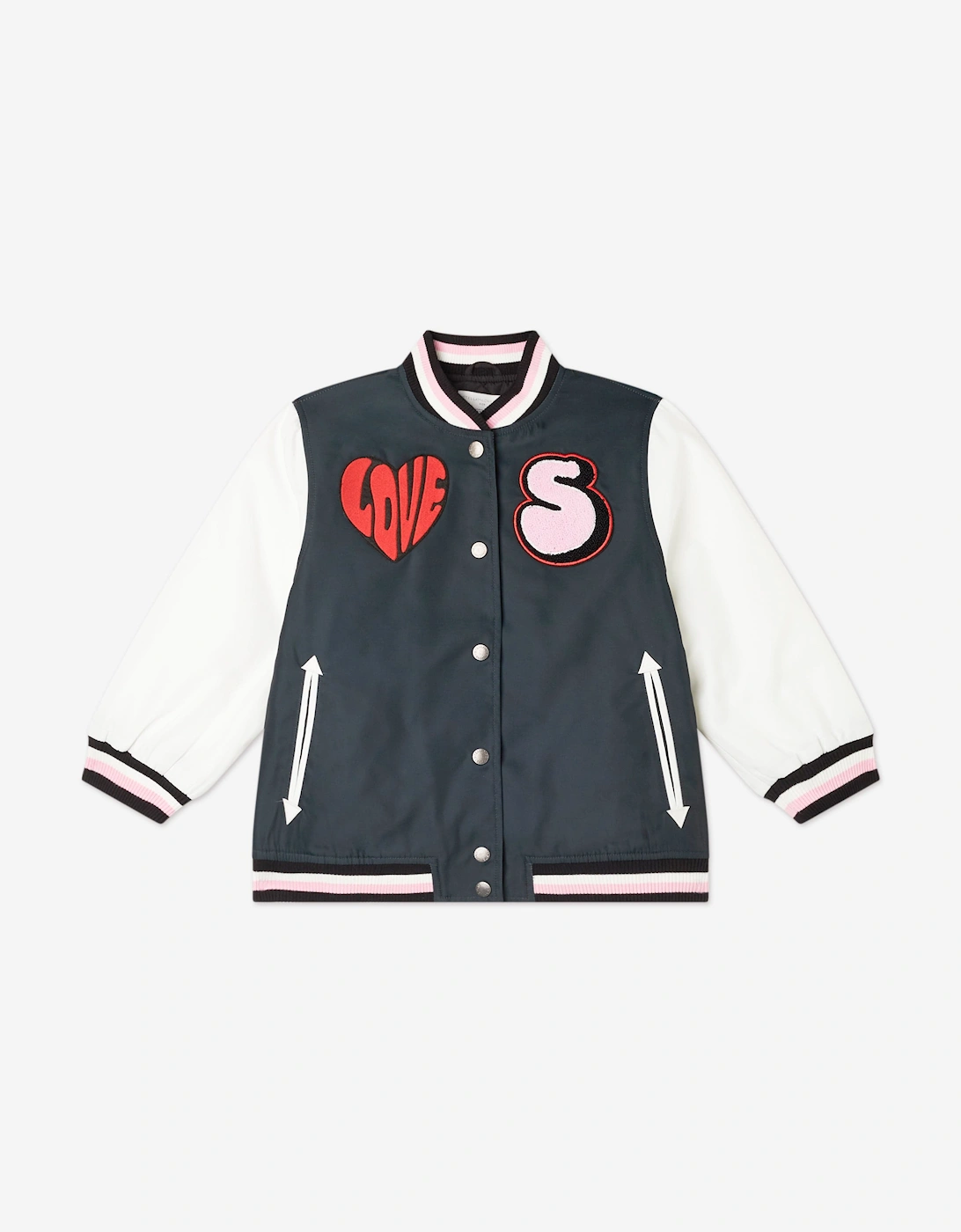 Girls Love Varsity Jacket in Black, 5 of 4