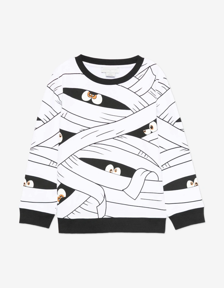 Boys Mummy AOP Sweatshirt in White