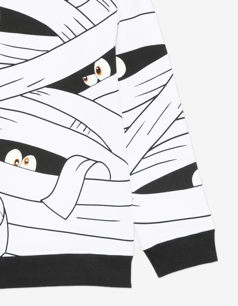 Boys Mummy AOP Sweatshirt in White
