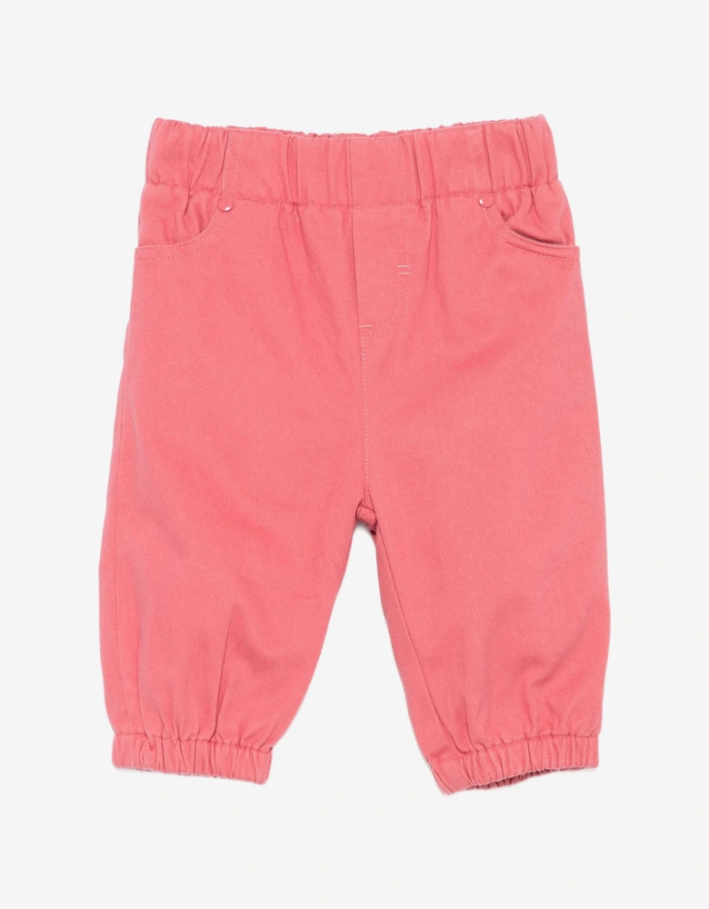 Baby Boys Cotton Twill Trousers in Red