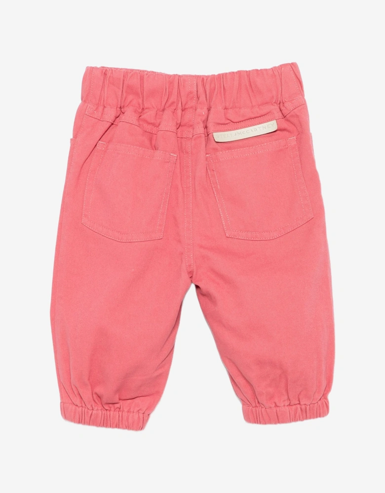 Baby Boys Cotton Twill Trousers in Red