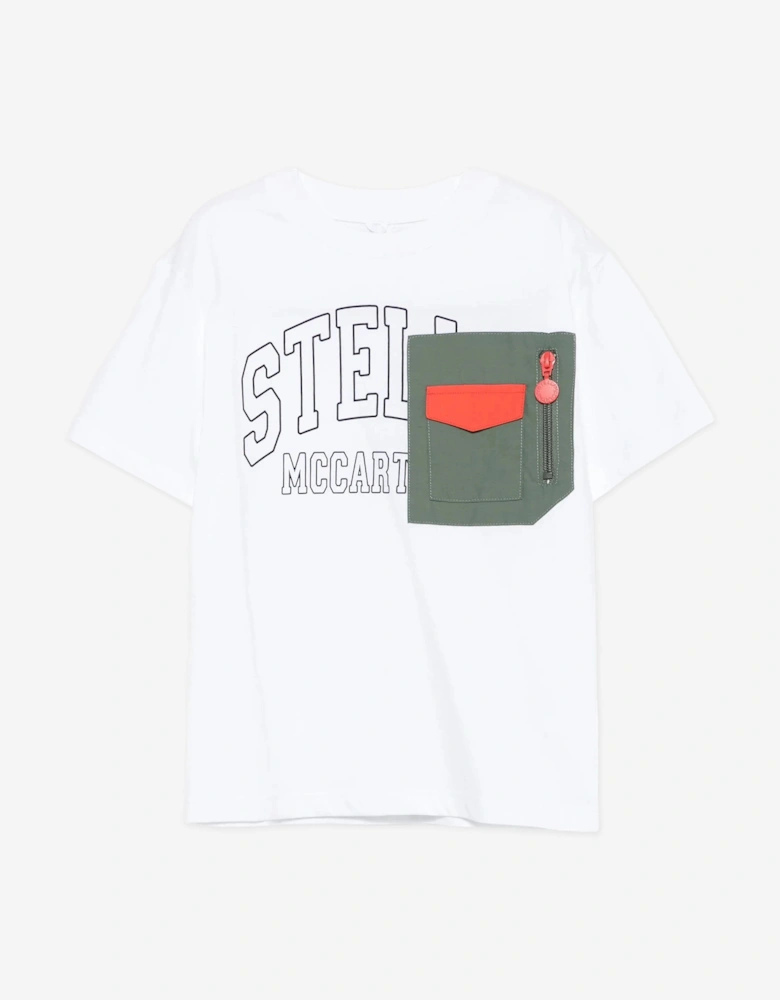 Boys Logo Pocket T-Shirt in White