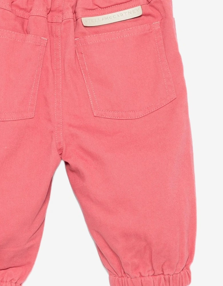 Baby Boys Cotton Twill Trousers in Red