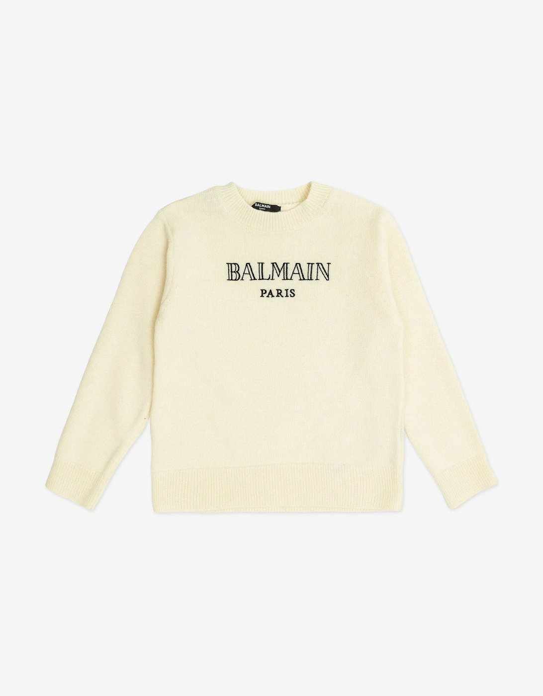Kids Wool and Cashmere Logo Jumper in Ivory, 5 of 4