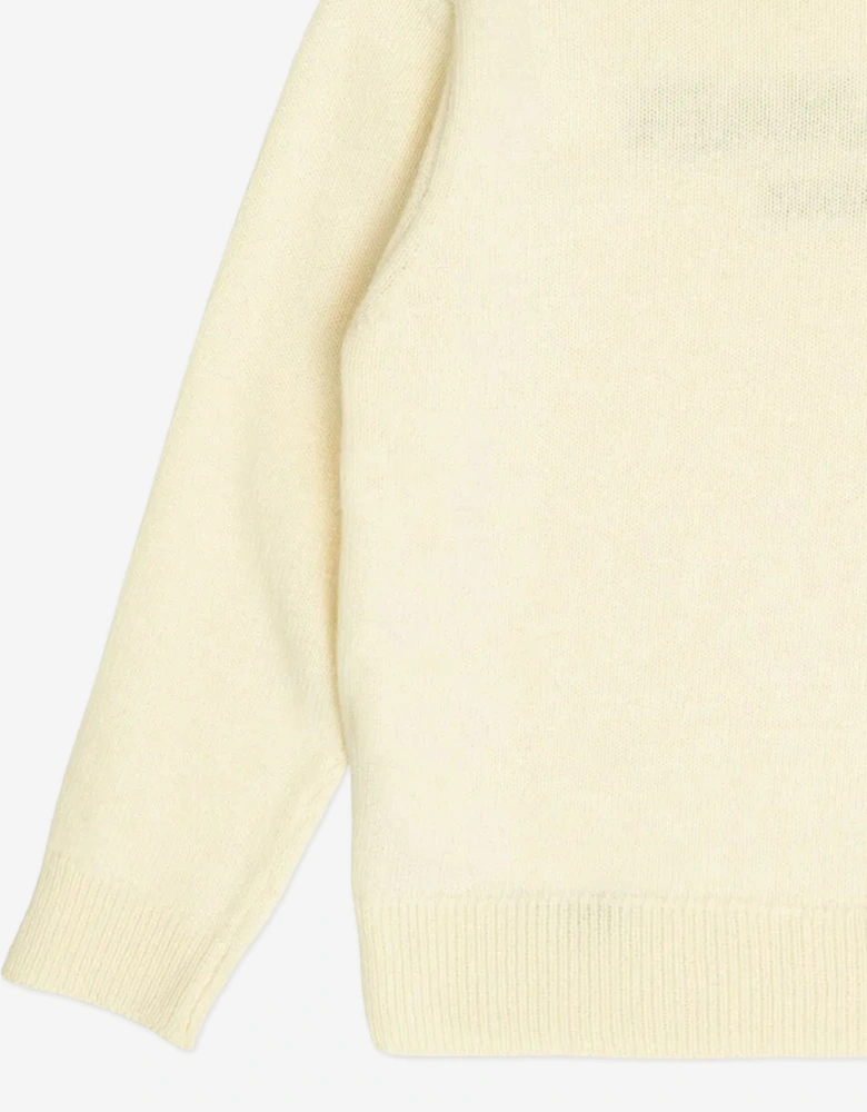 Kids Wool and Cashmere Logo Jumper in Ivory