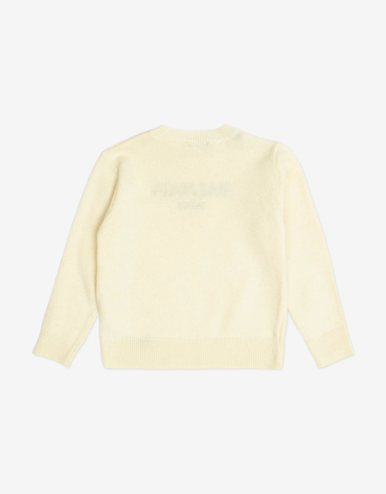 Kids Wool and Cashmere Logo Jumper in Ivory