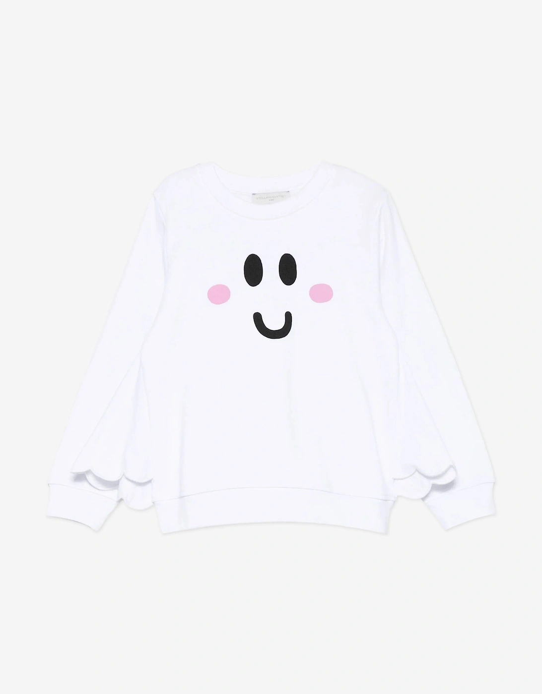 Stella Mccartney Girls White Face Print Sweatshirt In  5 Years Size 5 Yrs Kids