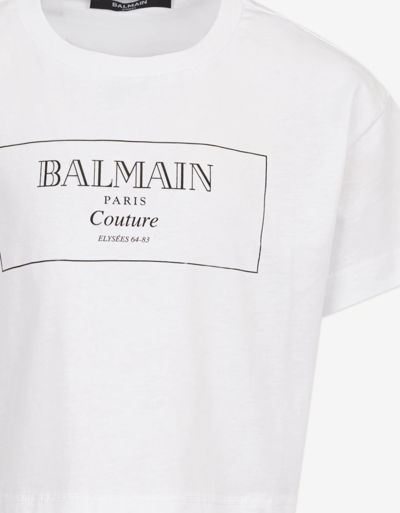 Girls Logo Print T-Shirt in White
