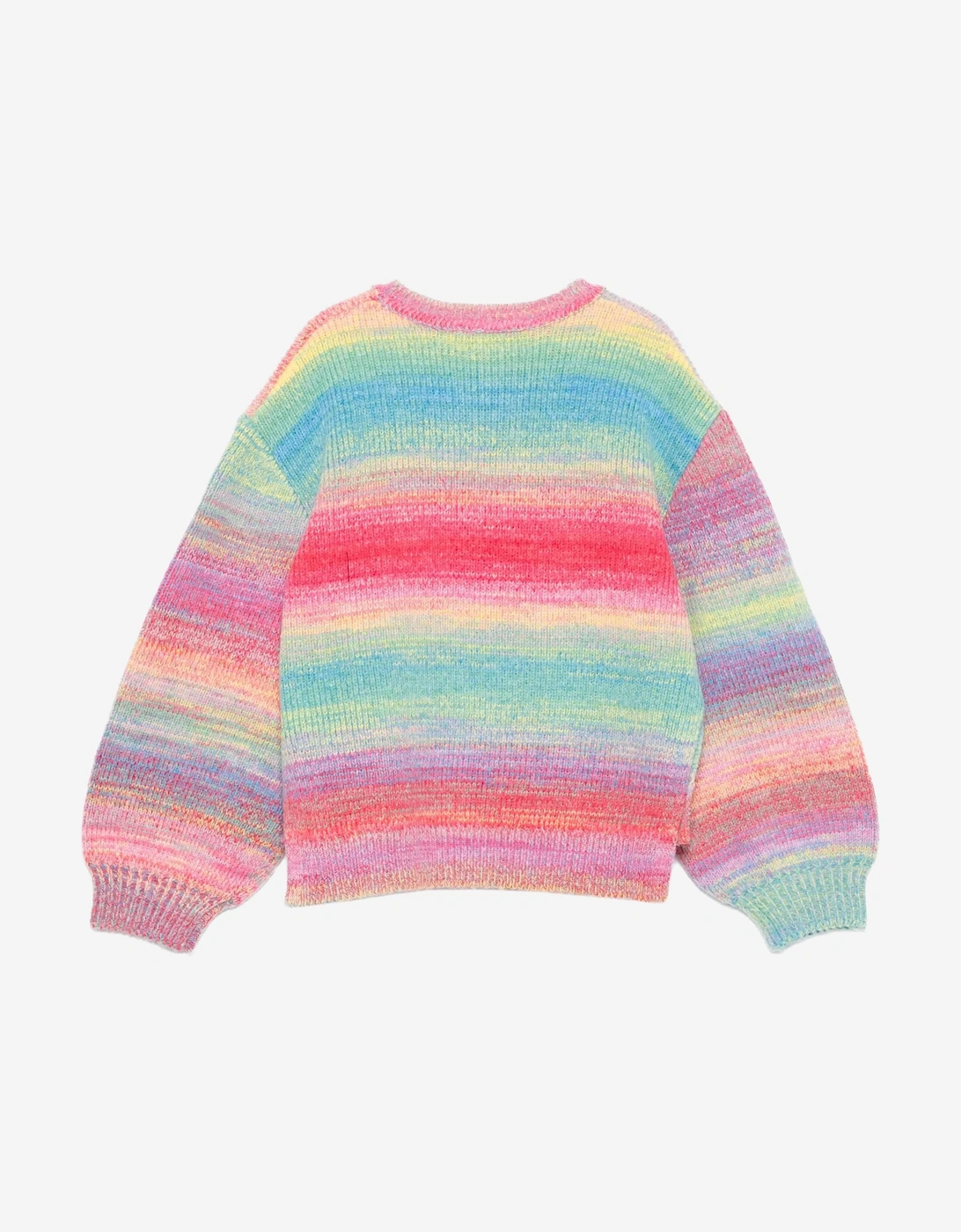 Girls Striped Love Jumper in Multicolour