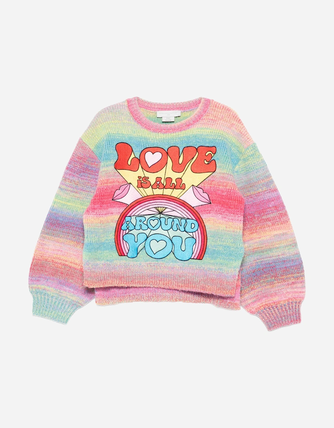 Girls Striped Love Jumper in Multicolour, 4 of 3