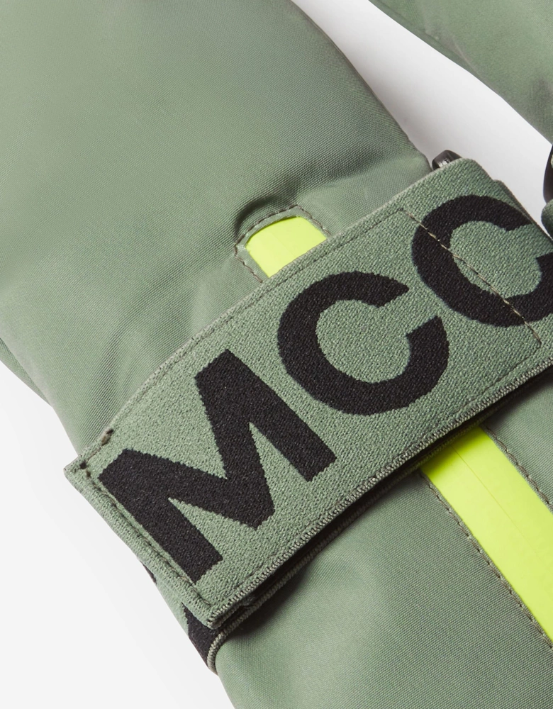 Boys Logo Ski Mittens in Green