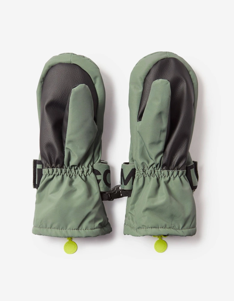 Boys Logo Ski Mittens in Green