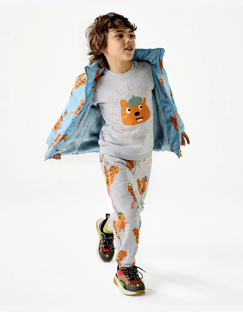 Baby Boys Squirrels AOP Joggers in Grey