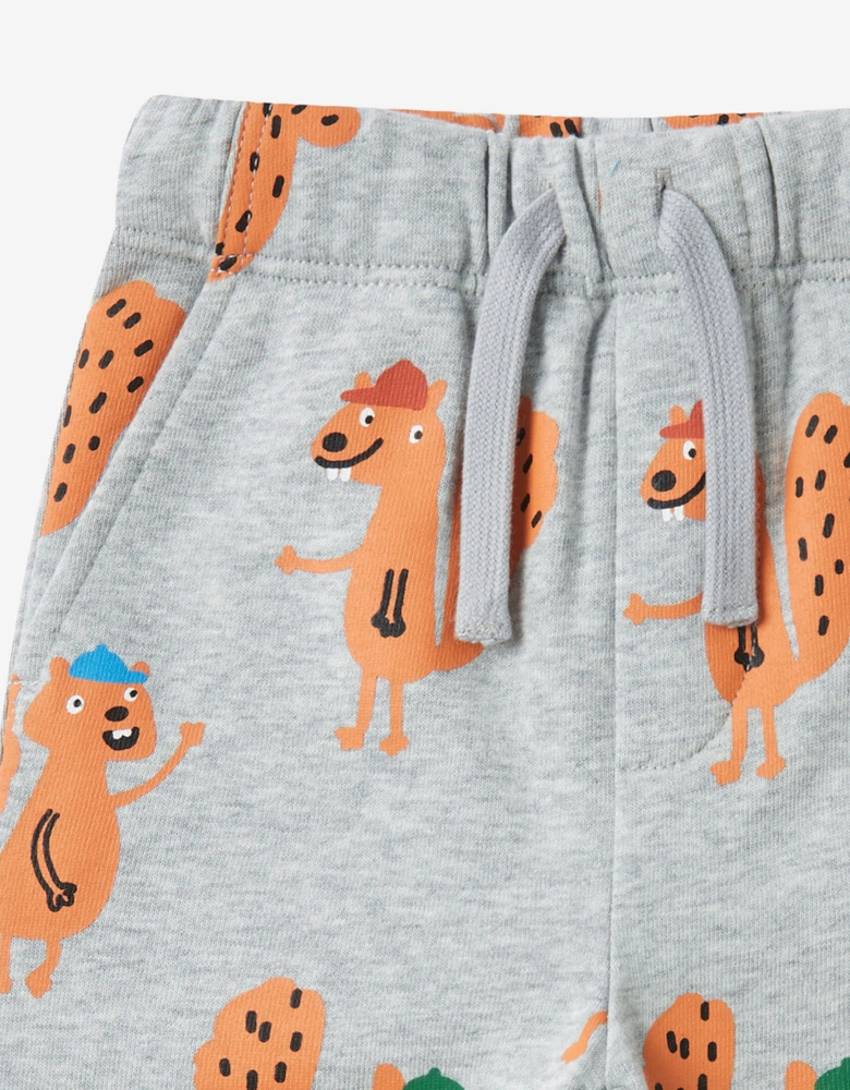 Baby Boys Squirrels AOP Joggers in Grey