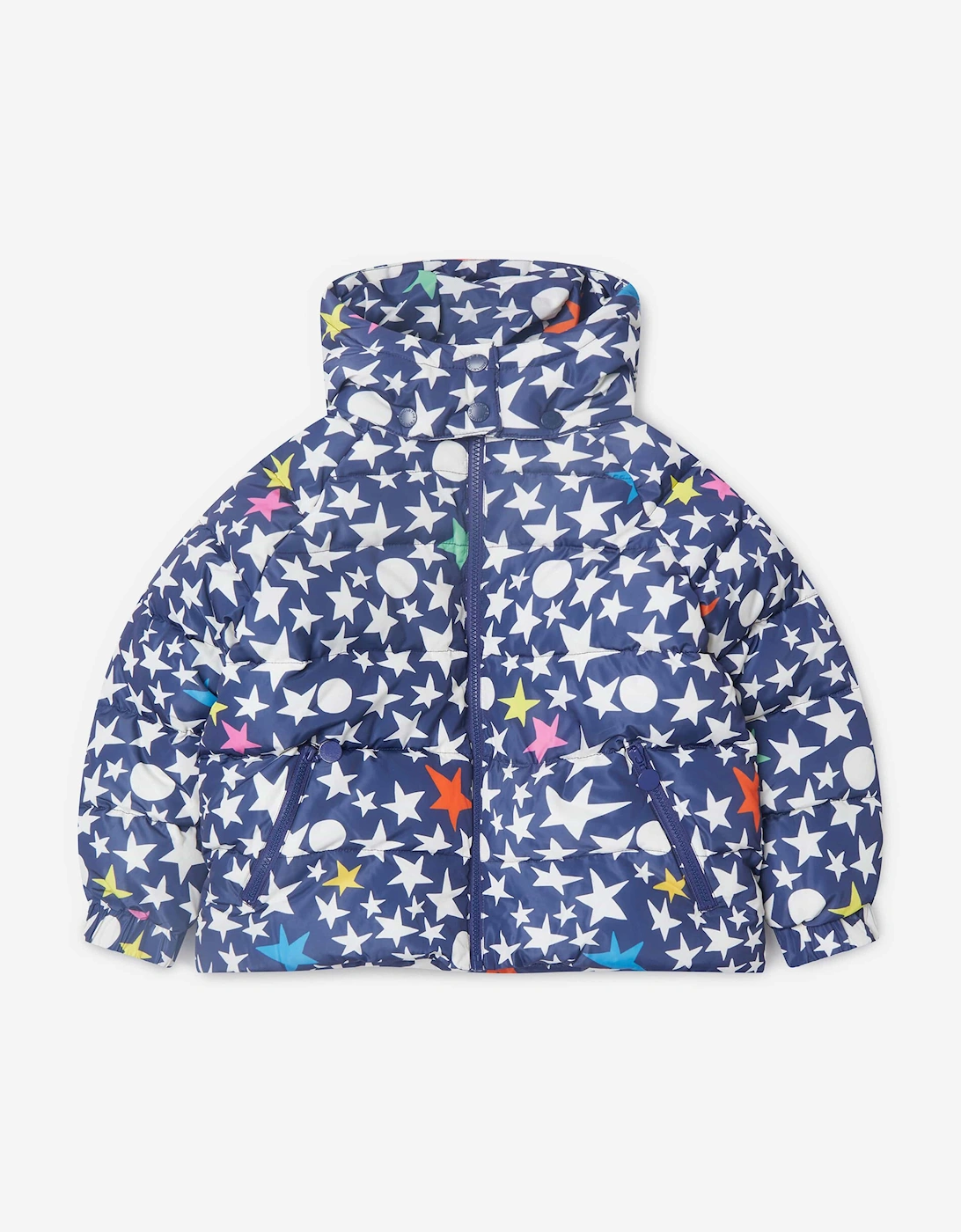 Girl's Stella McCartney Girls Stars Puffer Jacket in Blue - Size: 10 years