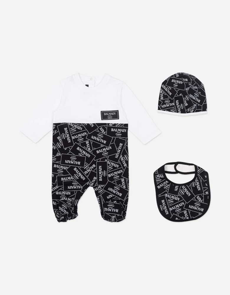 Baby Boys Logo Babygrow Set in Black
