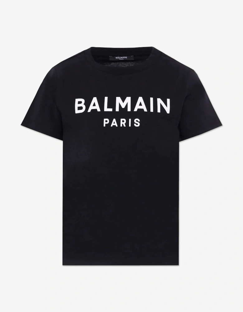Kids Logo Print T-Shirt in Black