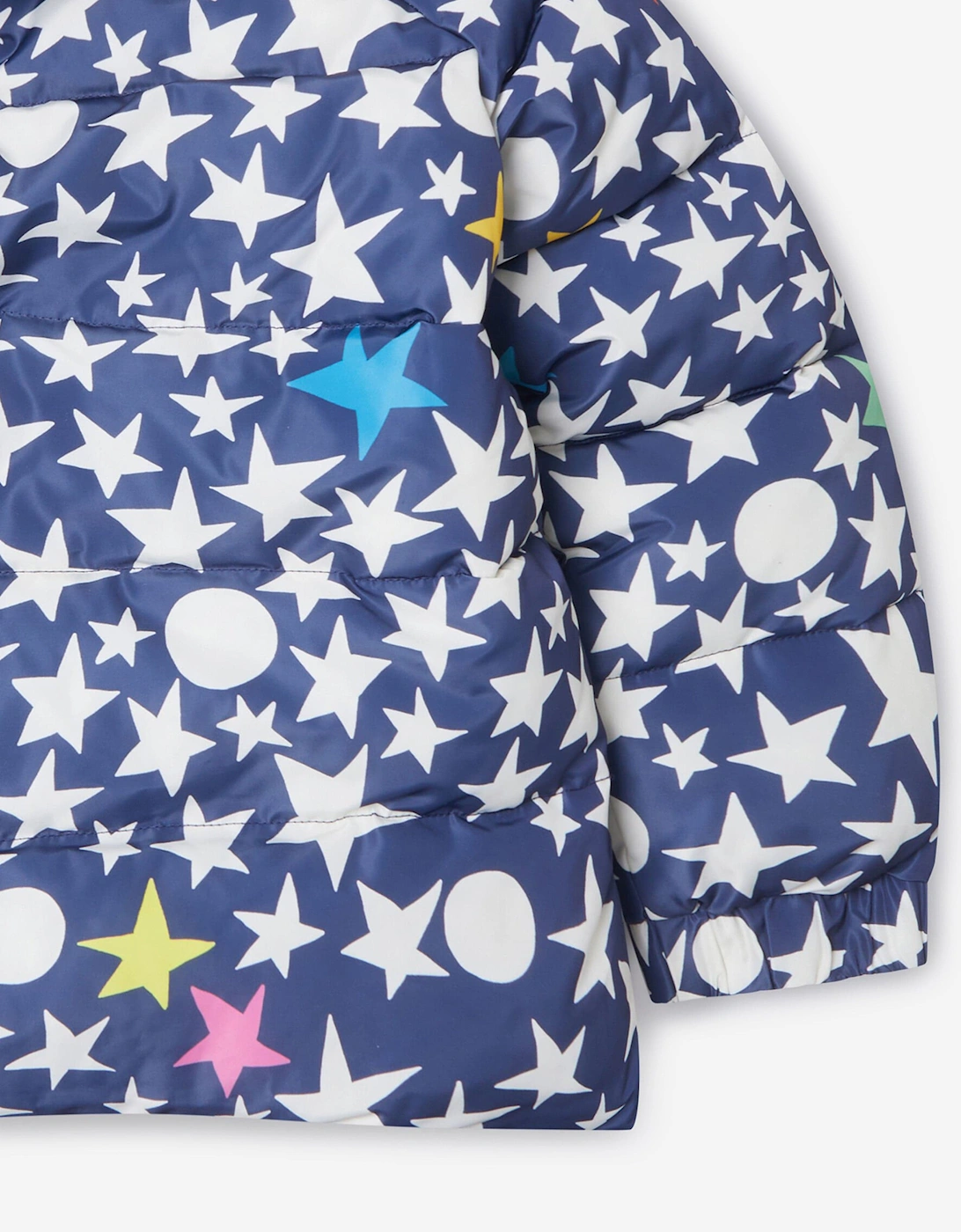 Girls Stars Puffer Jacket in Blue