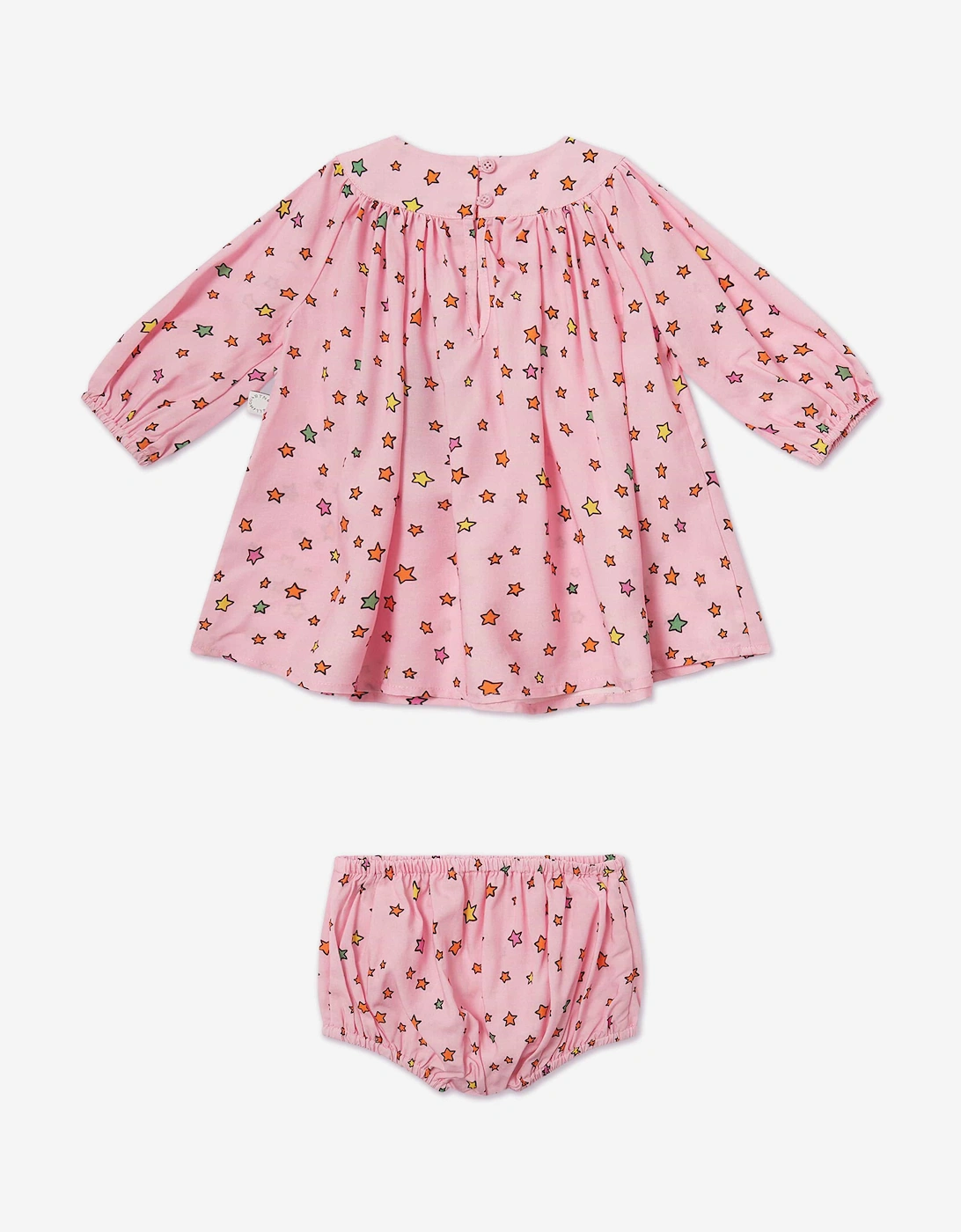 Baby Girls Star Dress with Knickers in Pink