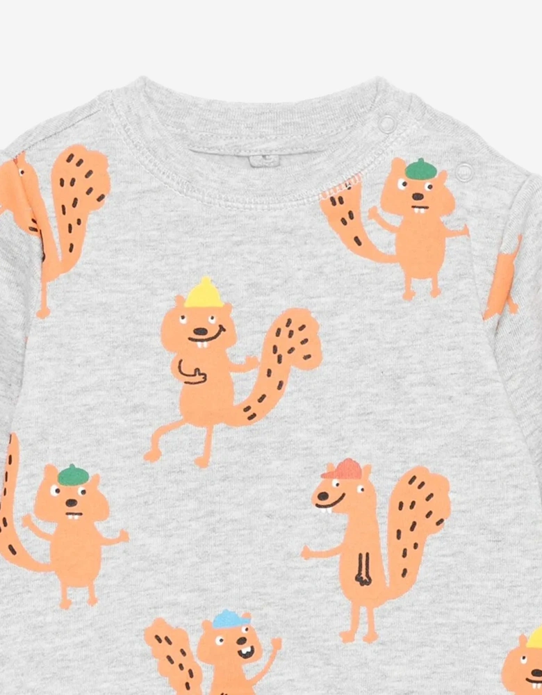Baby Boys Squirrels AOP Sweatshirt in Grey