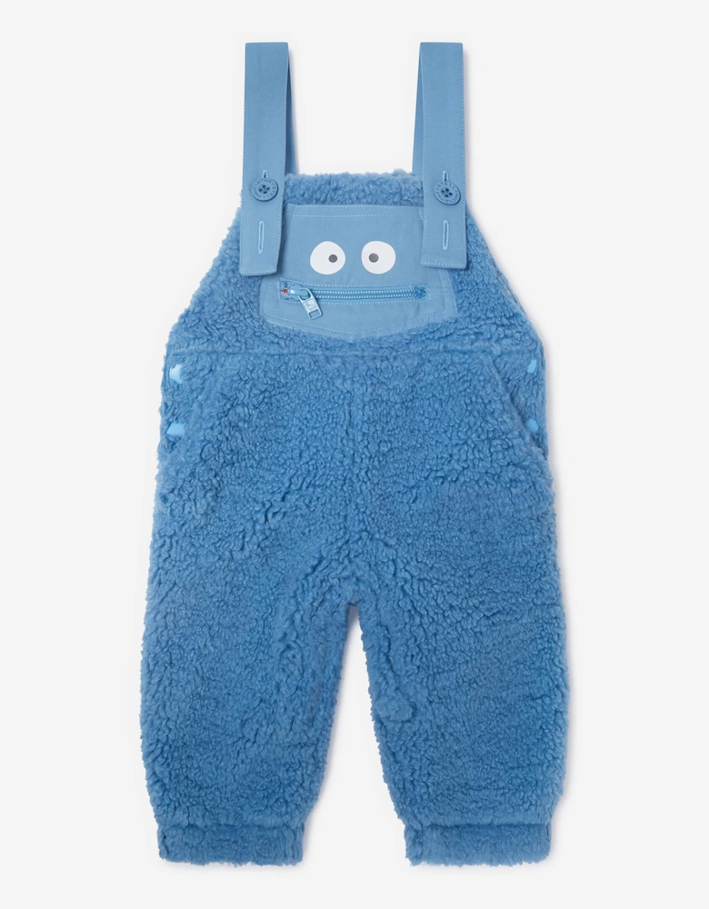 Baby Boys Teddy Fleece Dungarees in Blue